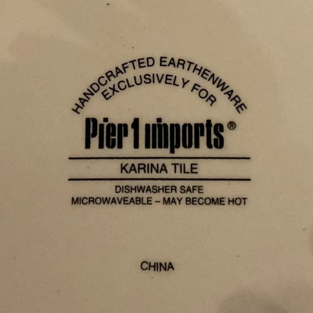Pier 1 Imports Karina Tile Handcrafted Earthenware‎ Moroccan Design 11